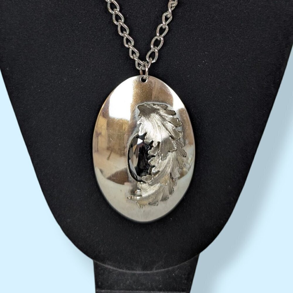 Vintage Marcasite Pendant Necklace - Picture 2 of 5